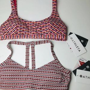 Athleta 2 Pieces Marbella And Jacquard Bikini Tops